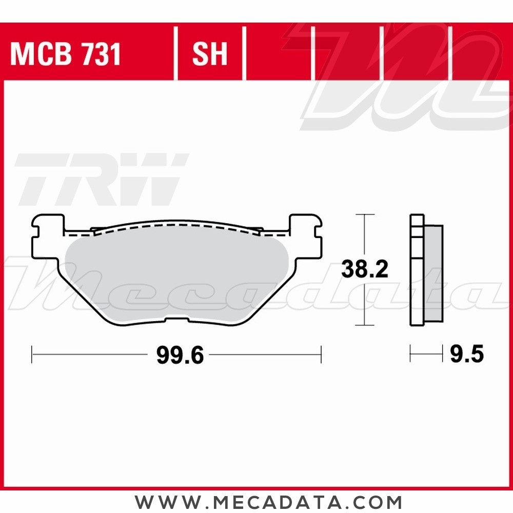 Plaquettes de frein Arrière ~ TRW Lucas MCB 731 SH 