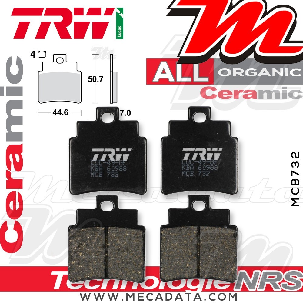 Plaquettes de frein Avant ~ TRW Lucas MCB 732 