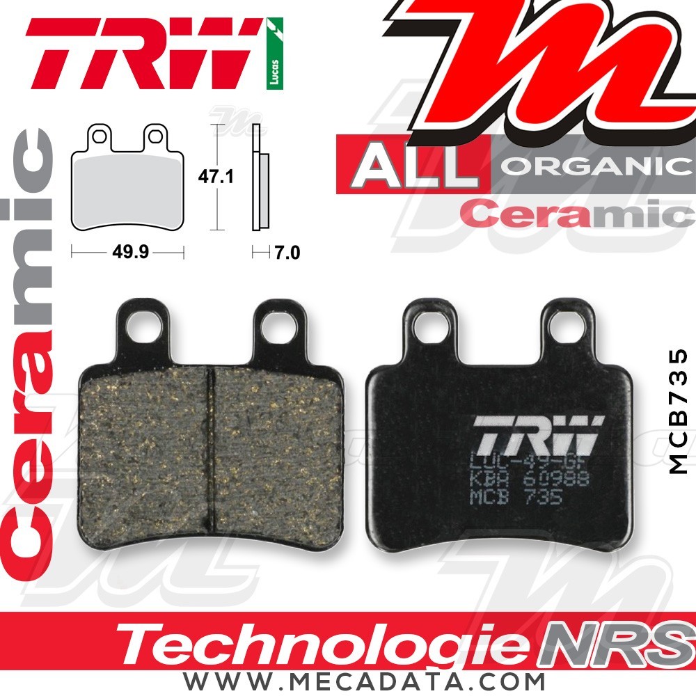 Plaquettes de frein Avant ~ TRW Lucas MCB 735 