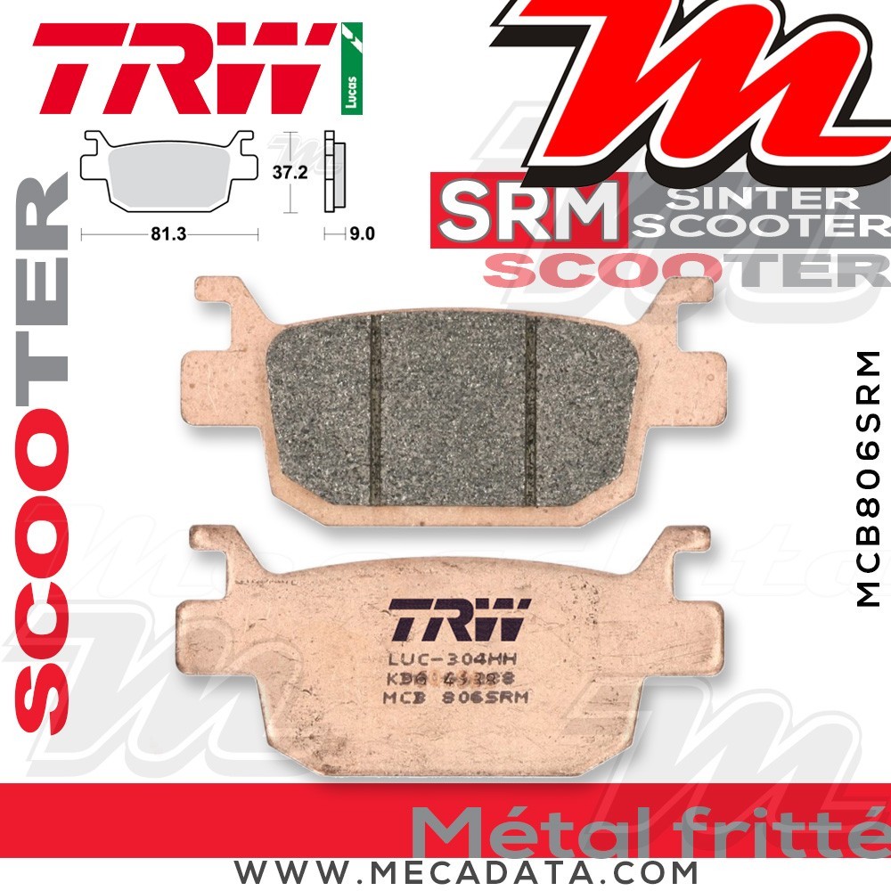 Plaquettes de frein Avant ~ TRW Lucas MCB 806 SRM 