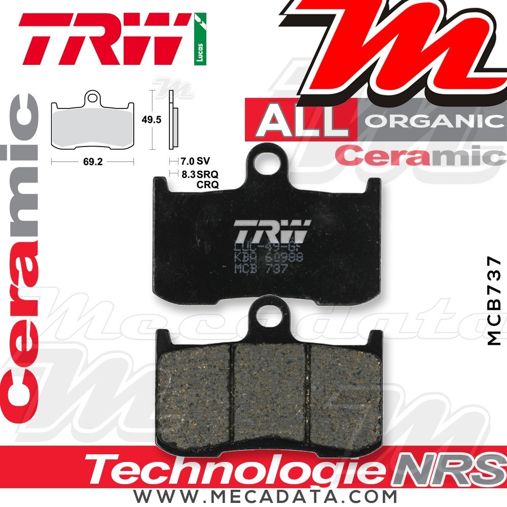Plaquettes de frein Avant ~ TRW Lucas MCB 737 