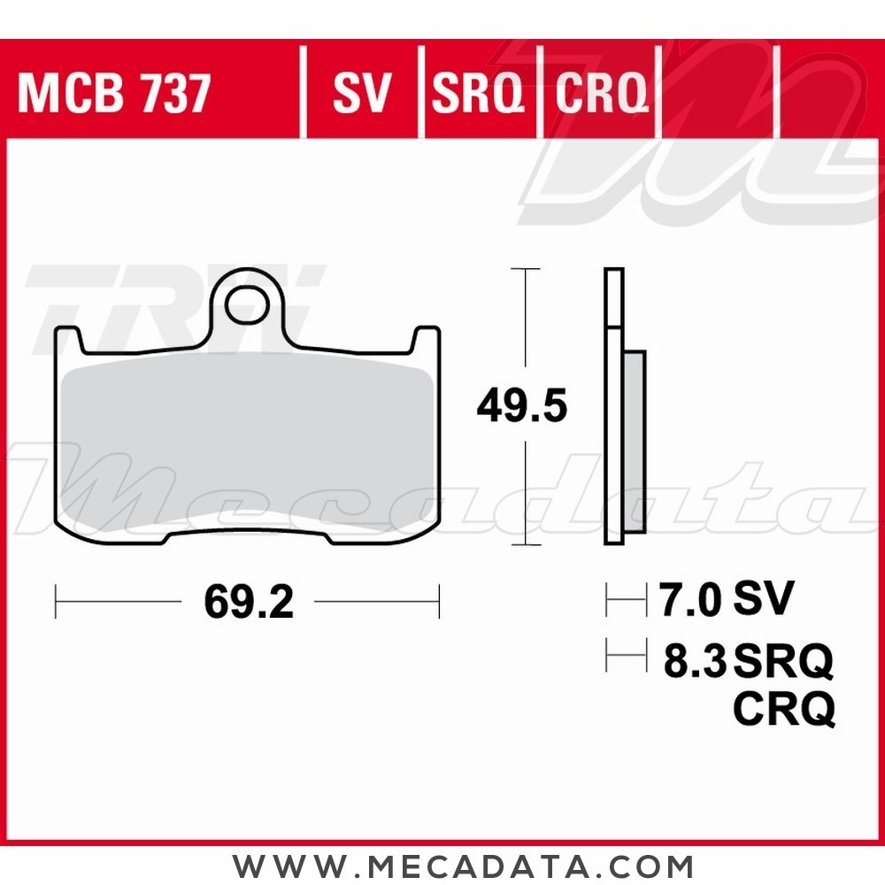 Plaquettes de frein Avant ~ TRW Lucas MCB 737 
