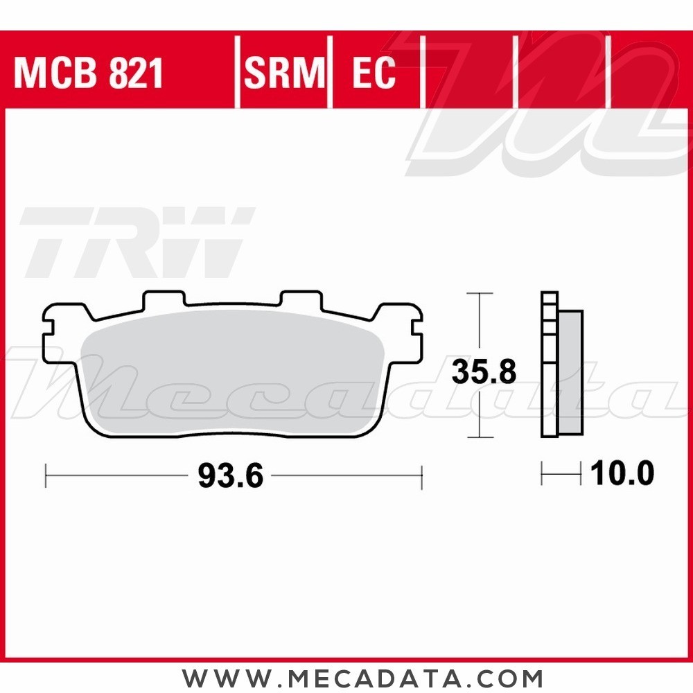 Plaquettes de frein Arrière ~ TRW Lucas MCB 821 SRM 