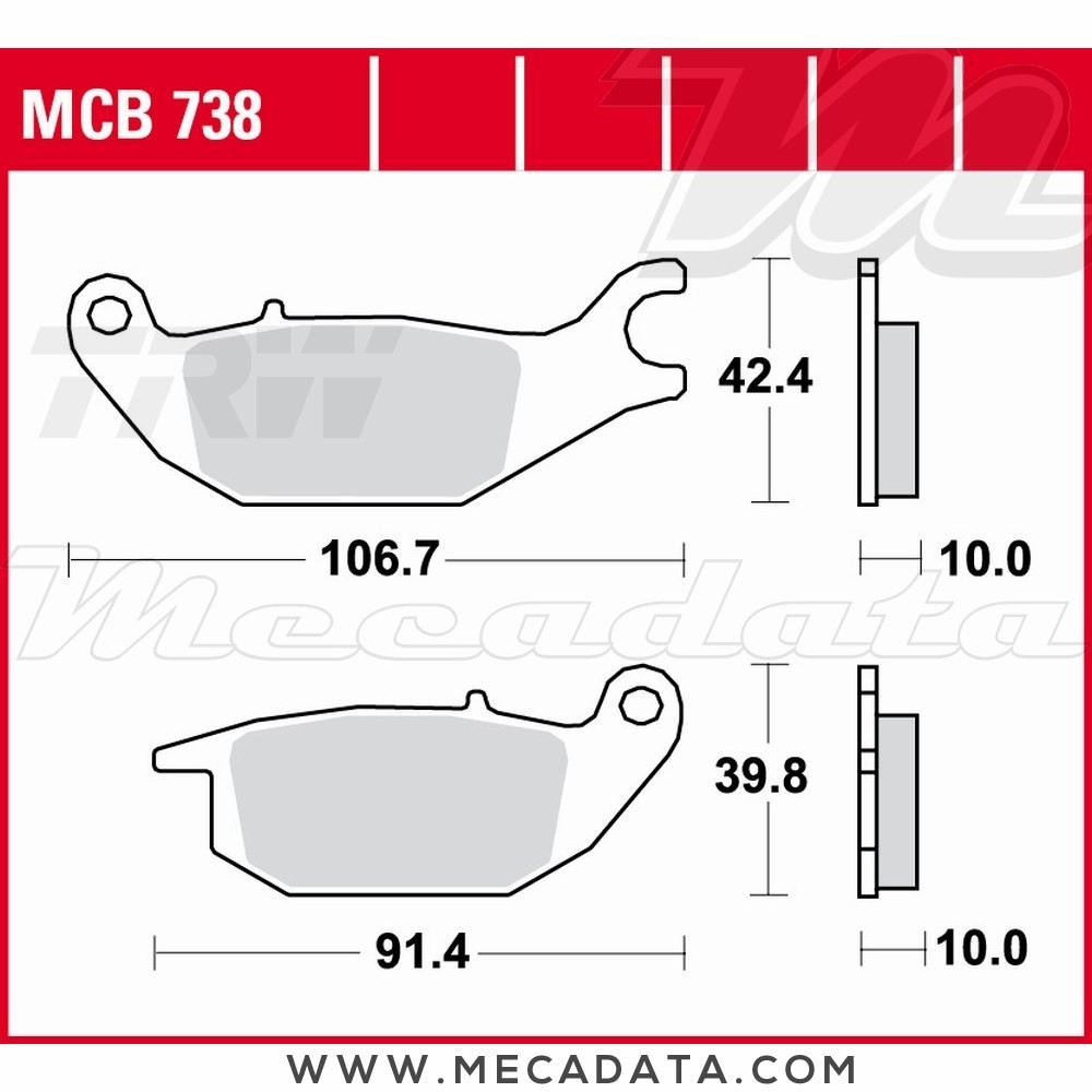 Plaquettes de frein Arrière ~ TRW Lucas MCB 738 