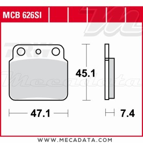 Plaquettes de frein Arrière ~ TRW Lucas MCB 626 SI 