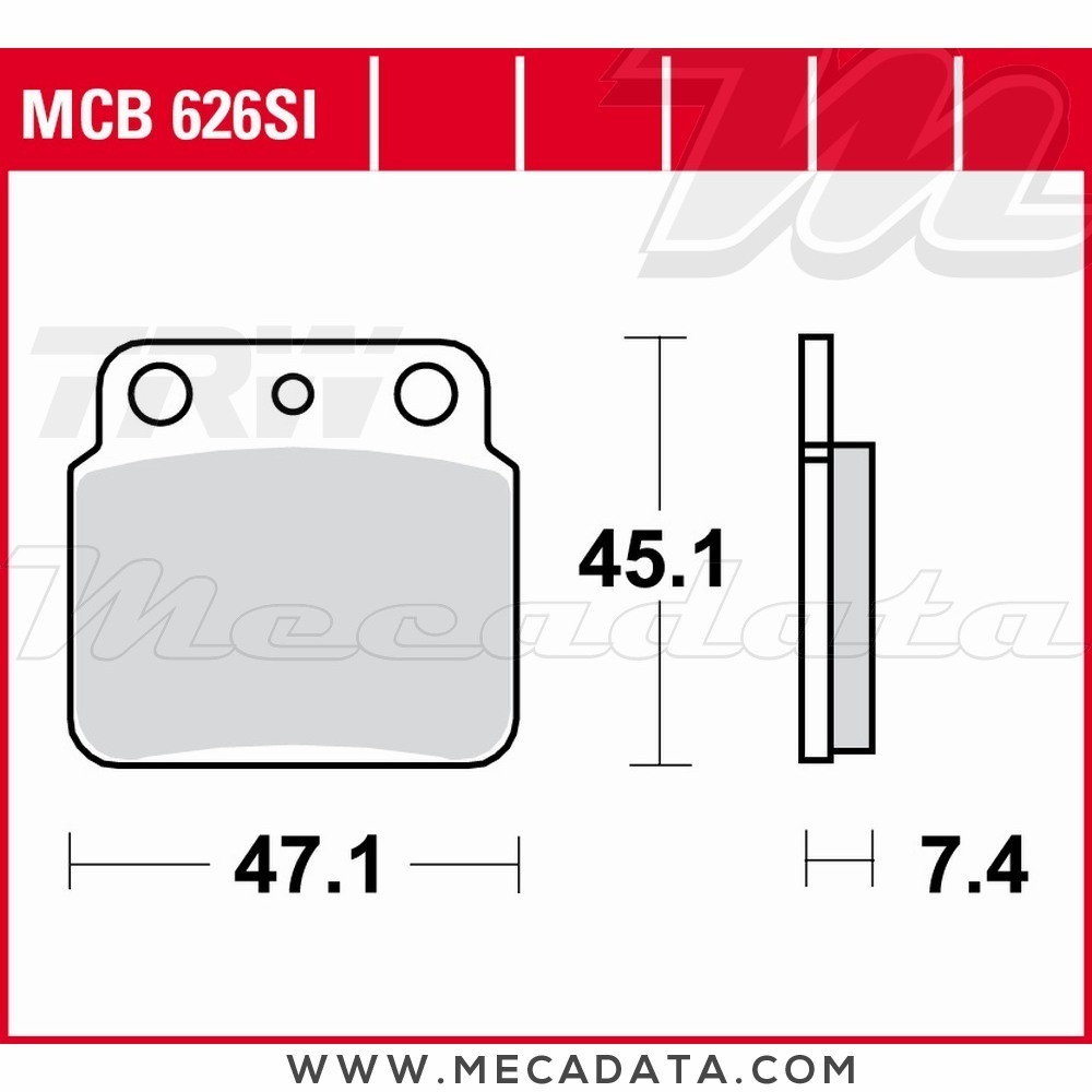 Plaquettes de frein Arrière ~ TRW Lucas MCB 626 SI 
