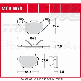 Plaquettes de frein Arrière ~ TRW Lucas MCB 667 SI 