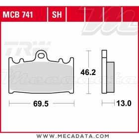 Plaquettes de frein Arrière ~ TRW Lucas MCB 741 