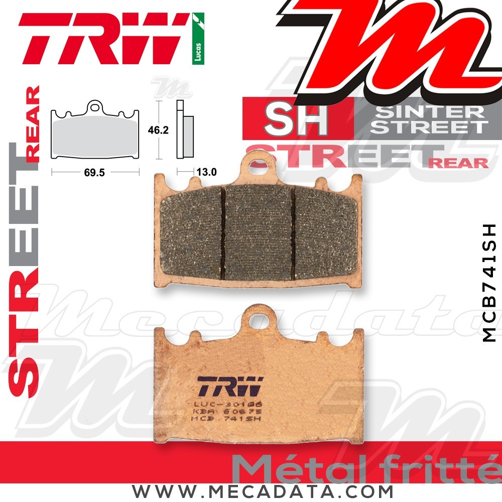 Plaquettes de frein Arrière ~ TRW Lucas MCB 741 SH 