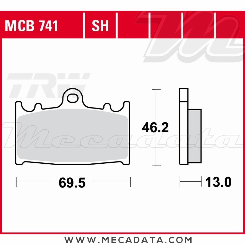Plaquettes de frein Arrière ~ TRW Lucas MCB 741 SH 