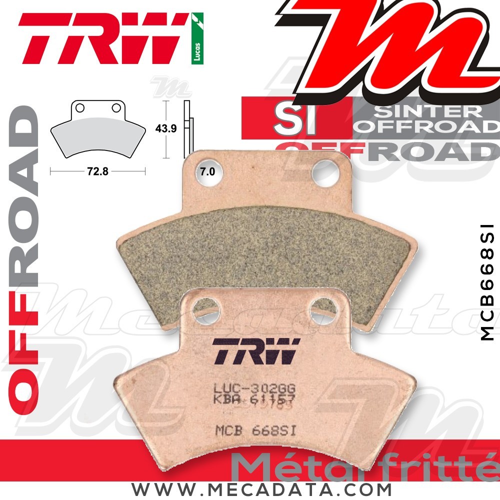 Plaquettes de frein Avant ~ TRW Lucas MCB 668 SI 