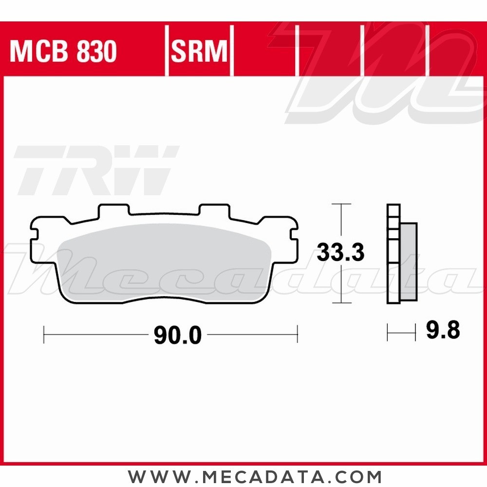 Plaquettes de frein Avant ~ TRW Lucas MCB 830 SRM 