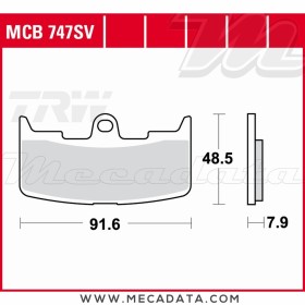 Plaquettes de frein Avant ~ TRW Lucas MCB 747 SV 