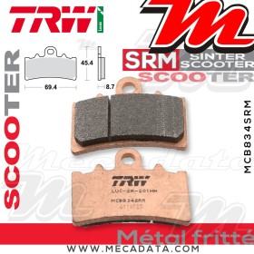 Plaquettes de frein Avant ~ TRW Lucas MCB 834 SRM 