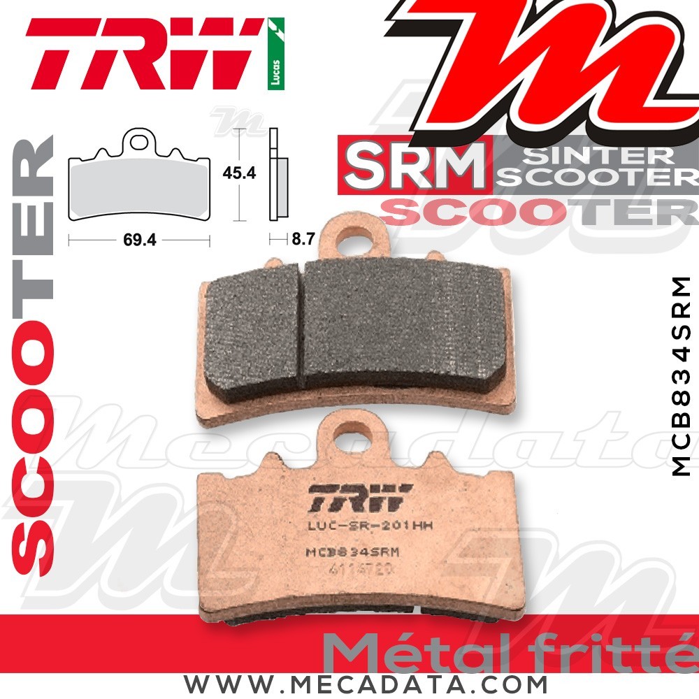 Plaquettes de frein Avant ~ TRW Lucas MCB 834 SRM 