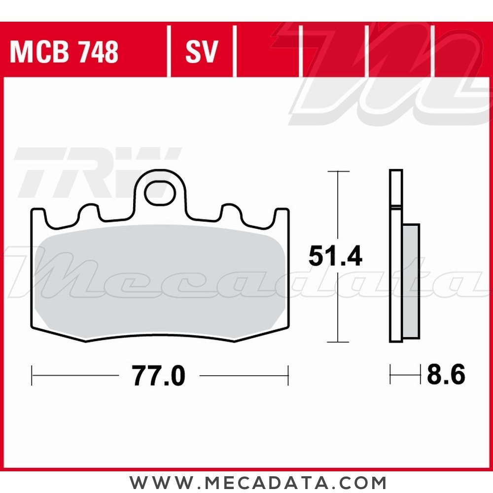 Plaquettes de frein Avant ~ TRW Lucas MCB 748 SV 