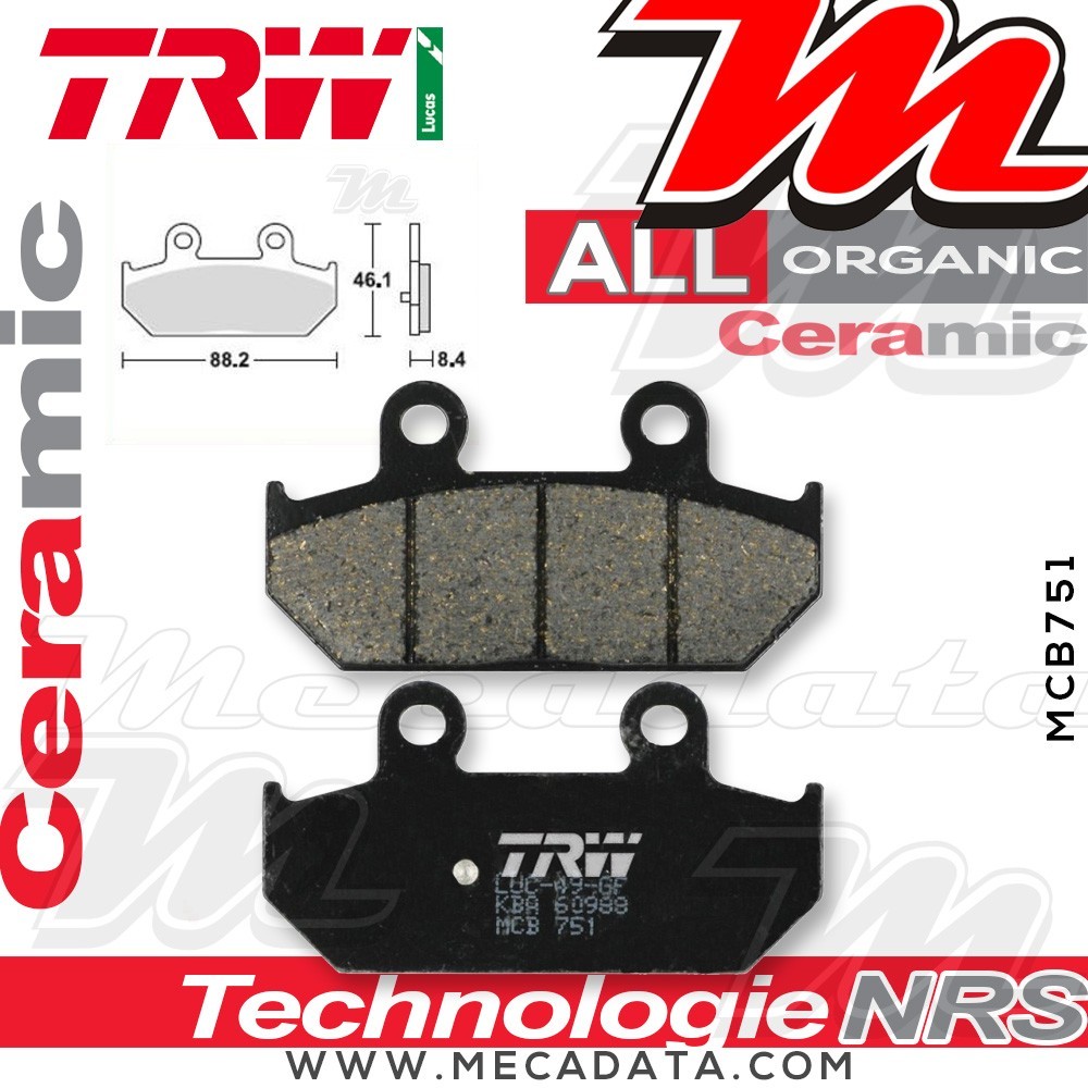 Plaquettes de frein Arrière ~ TRW Lucas MCB 751 