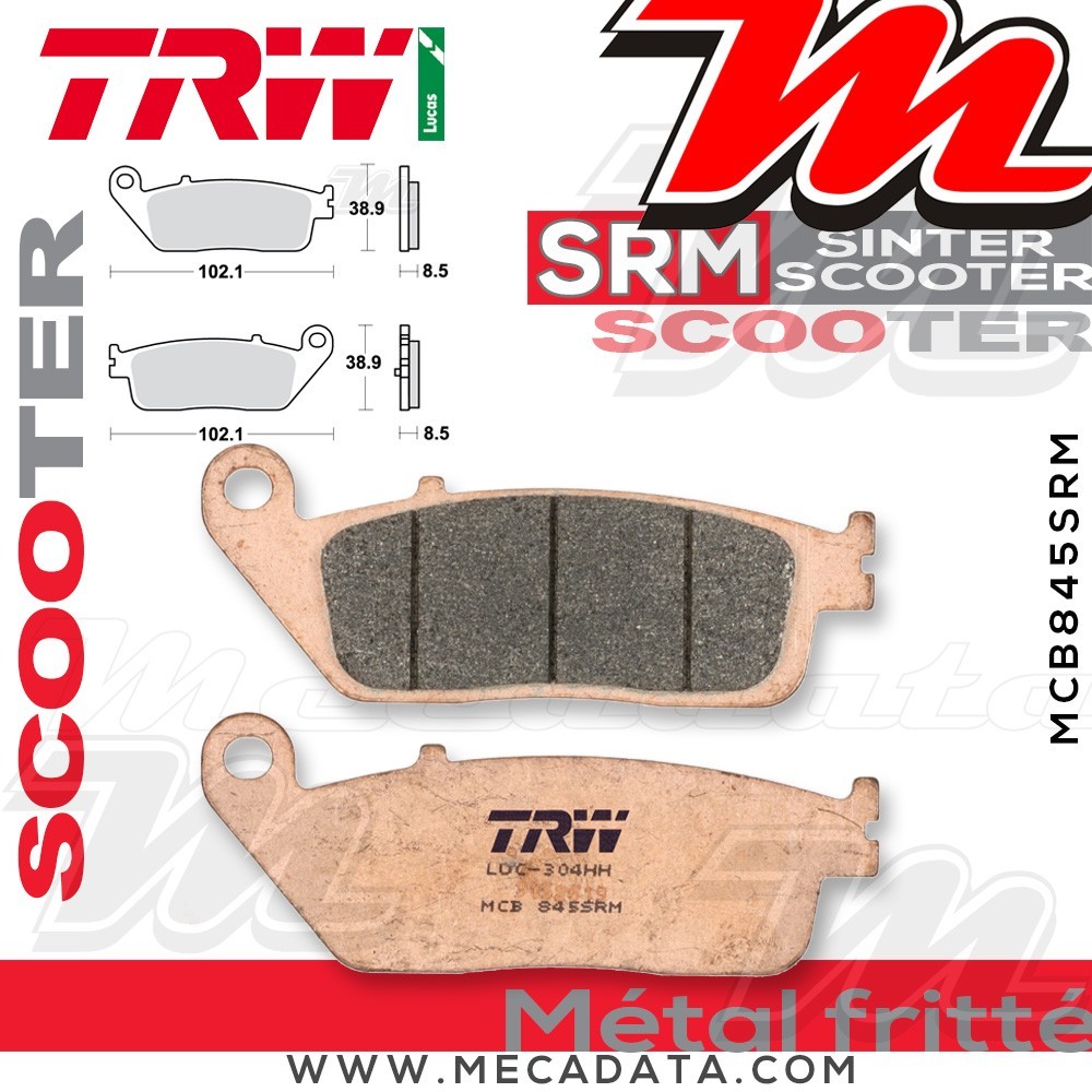 Plaquettes de frein Arrière ~ TRW Lucas MCB 845 SRM 