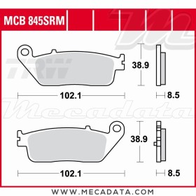 Plaquettes de frein Arrière ~ TRW Lucas MCB 845 SRM 