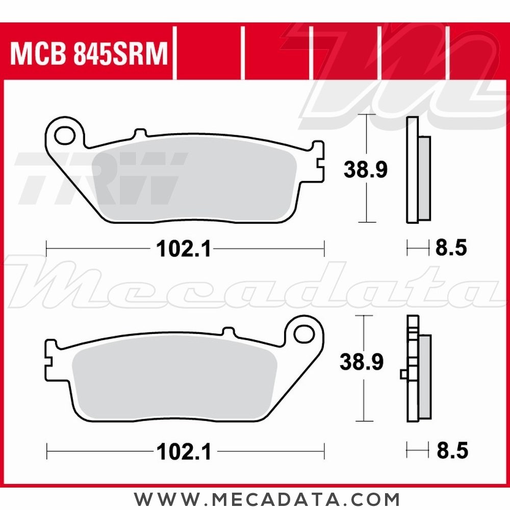 Plaquettes de frein Arrière ~ TRW Lucas MCB 845 SRM 