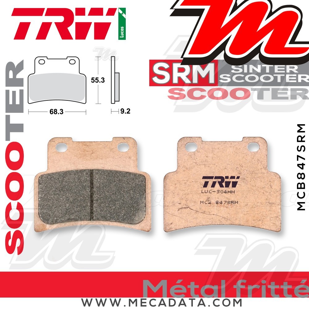 Plaquettes de frein Arrière ~ TRW Lucas MCB 847 SRM 