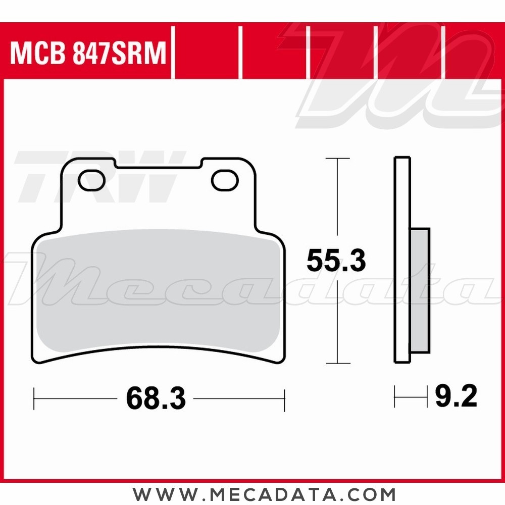 Plaquettes de frein Arrière ~ TRW Lucas MCB 847 SRM 