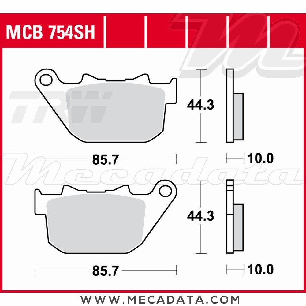 Plaquettes de frein Arrière ~ TRW Lucas MCB 754 SH 