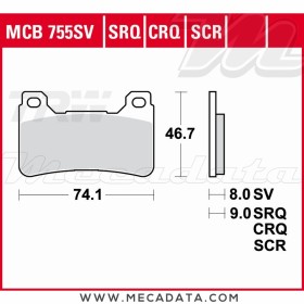 Plaquettes de frein Avant ~ TRW Lucas MCB 755 SCR 