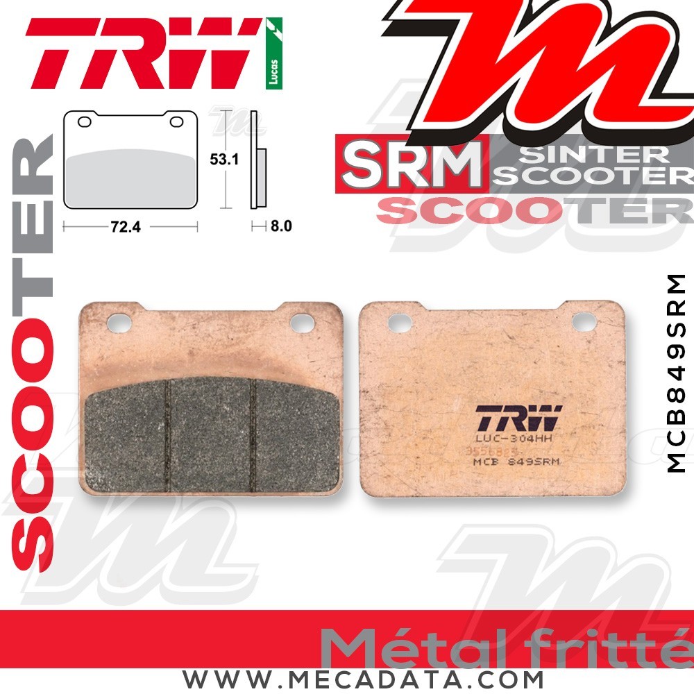 Plaquettes de frein Arrière ~ TRW Lucas MCB 849 SRM 