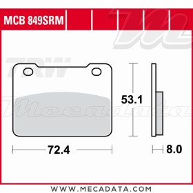 Plaquettes de frein Arrière ~ TRW Lucas MCB 849 SRM 