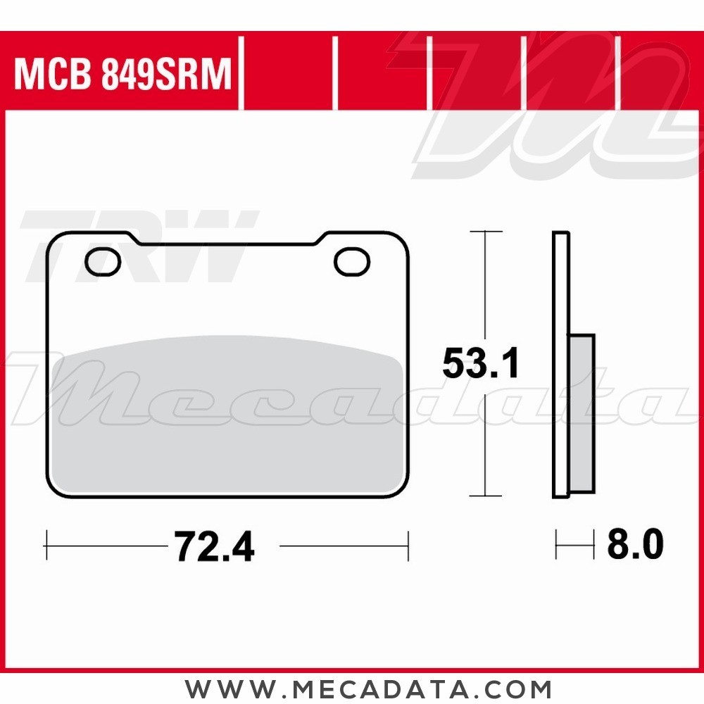 Plaquettes de frein Arrière ~ TRW Lucas MCB 849 SRM 
