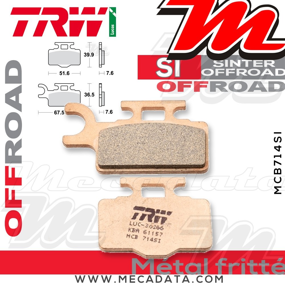 Plaquettes de frein Avant ~ TRW Lucas MCB 714 SI 