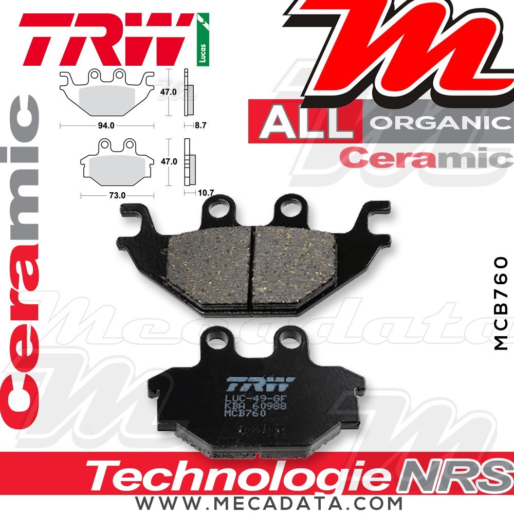 Plaquettes de frein Avant ~ TRW Lucas MCB 760 