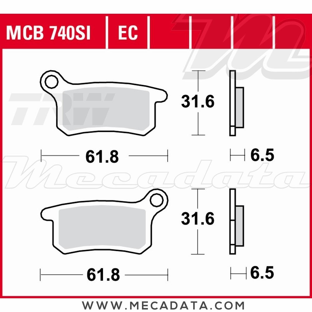 Plaquettes de frein Avant ~ TRW Lucas MCB 740 SI 