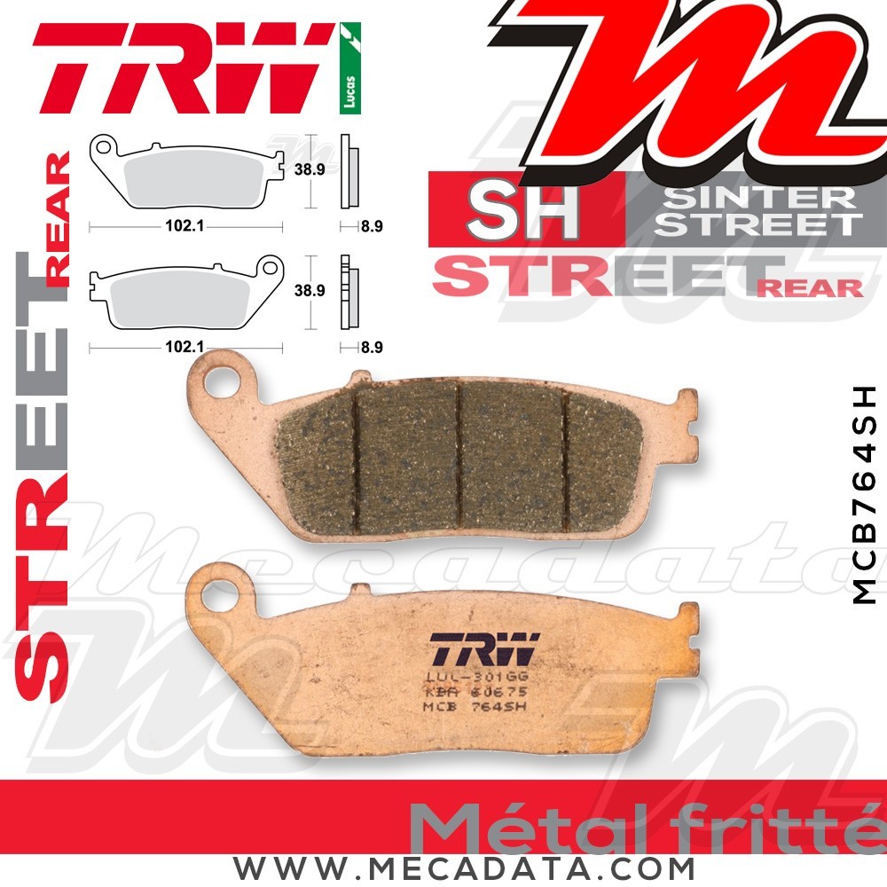 Plaquettes de frein Arrière ~ TRW Lucas MCB 764 SH 