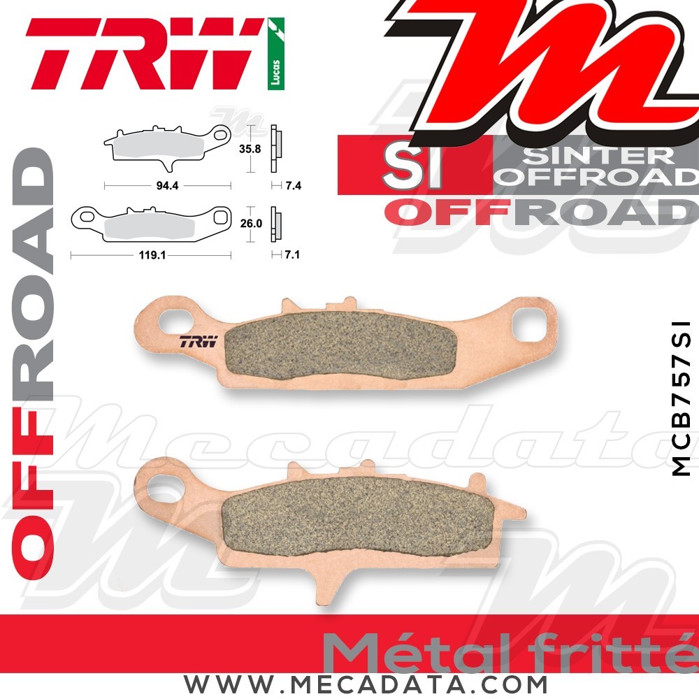 Plaquettes de frein Avant ~ TRW Lucas MCB 757 SI 