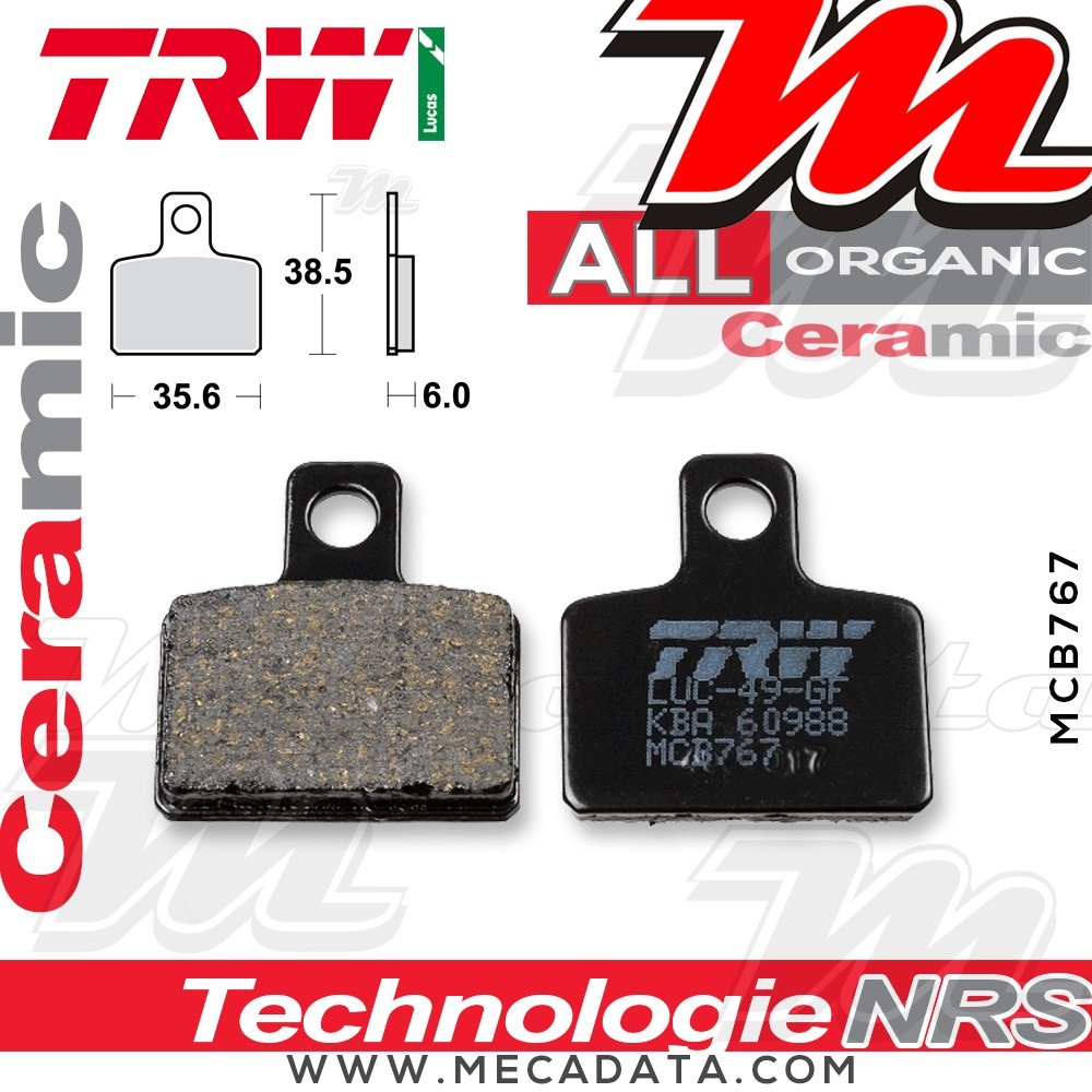Plaquettes de frein Avant ~ TRW Lucas MCB 767 