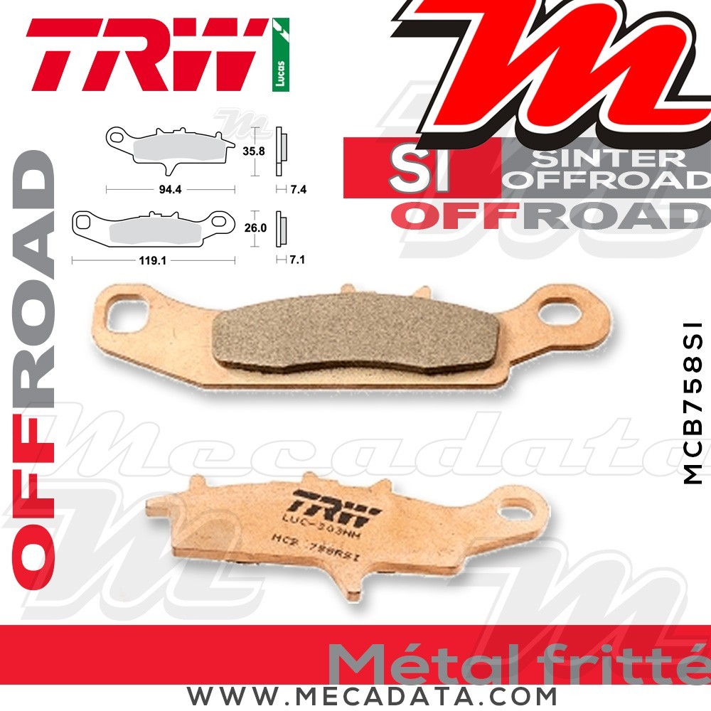 Plaquettes de frein Avant ~ TRW Lucas MCB 758 SI 