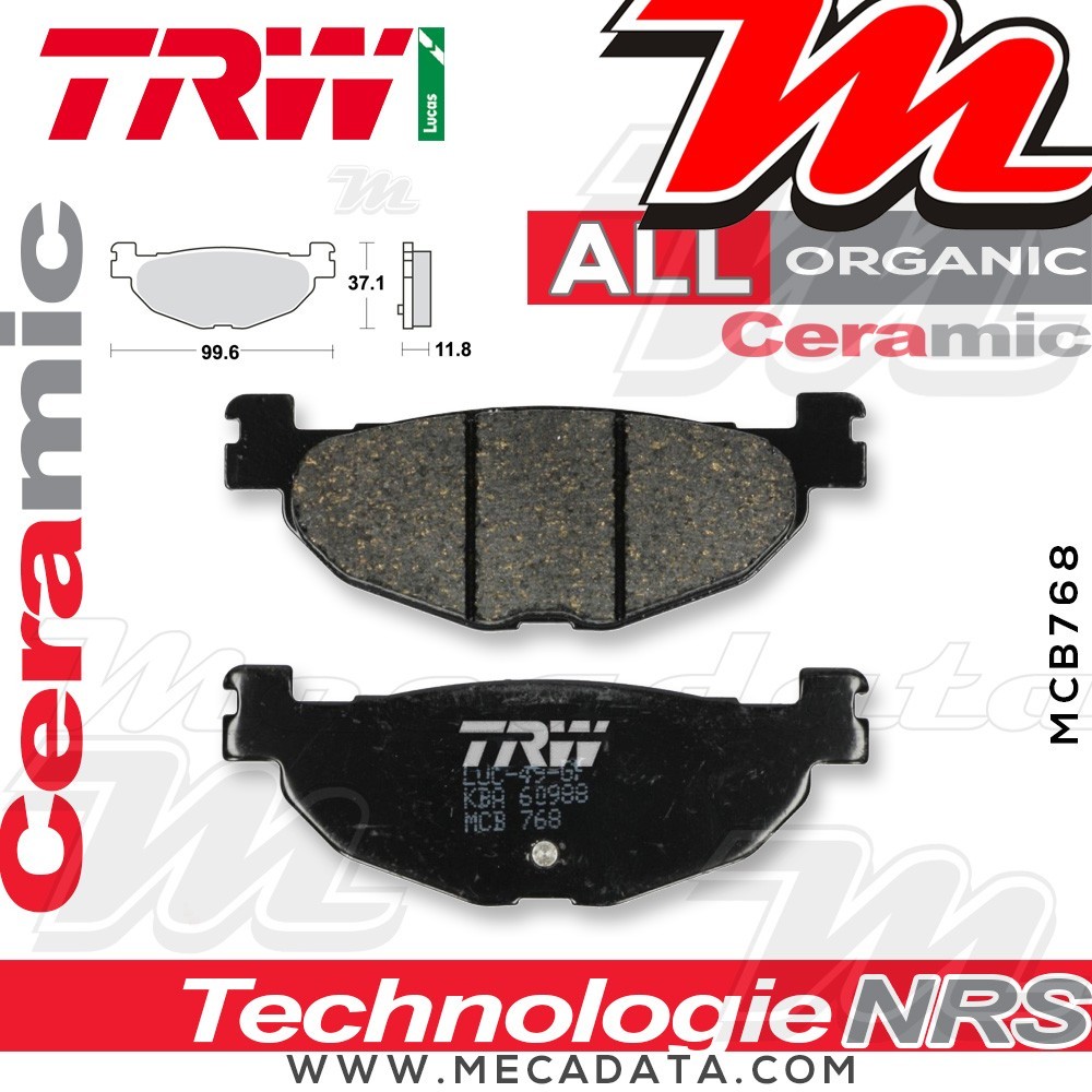 Plaquettes de frein Arrière ~ TRW Lucas MCB 768 