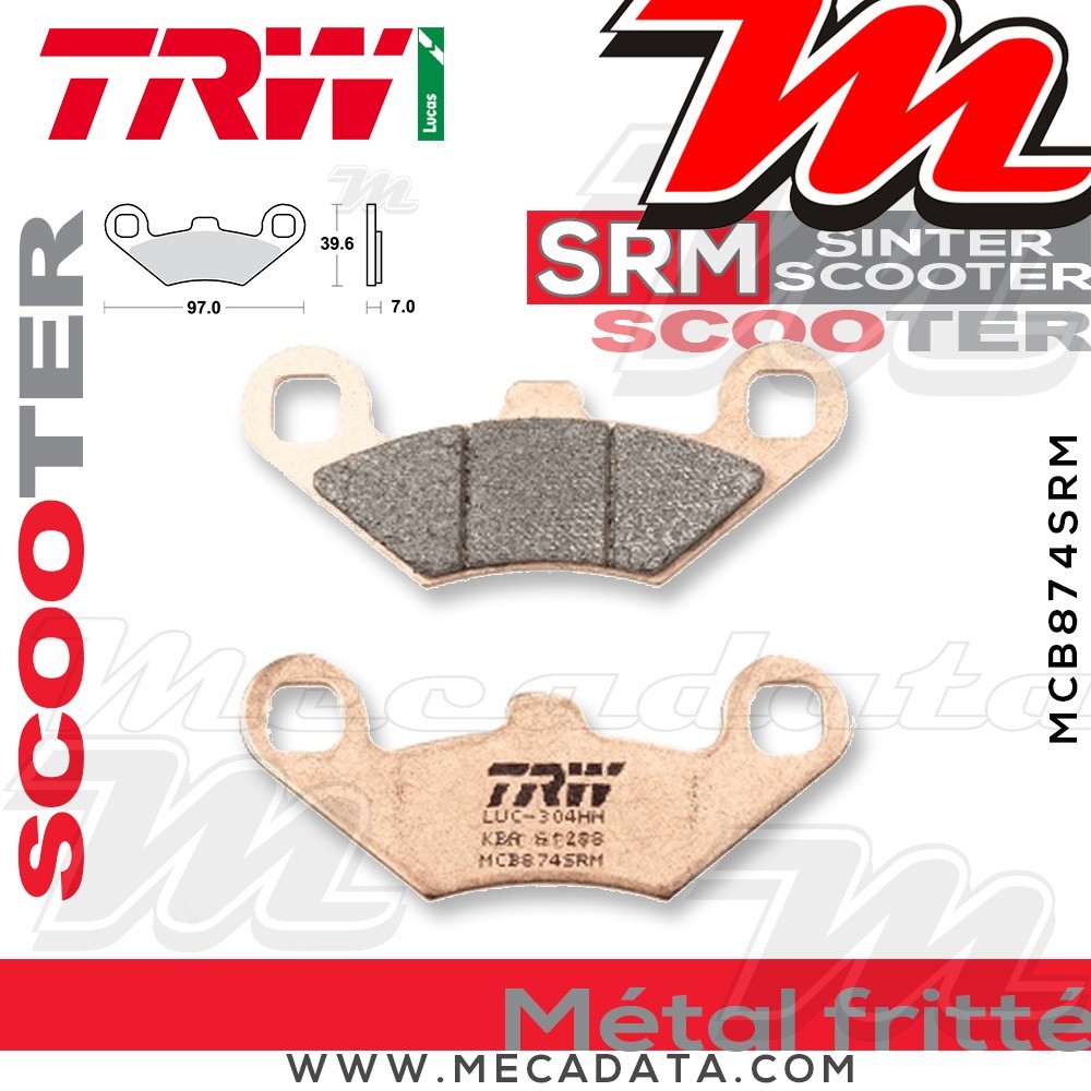 Plaquettes de frein Avant ~ TRW Lucas MCB 874 SRM 