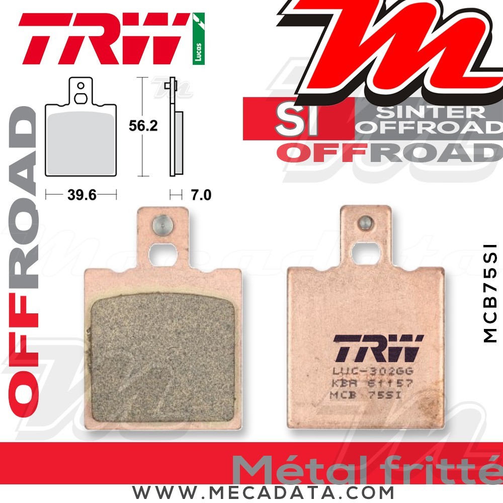 Plaquettes de frein Avant ~ TRW Lucas MCB 75 SI 