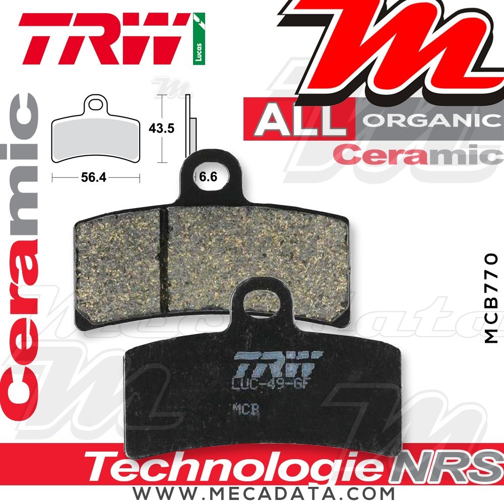 Plaquettes de frein Arrière ~ TRW Lucas MCB 770 