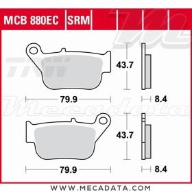 Plaquettes de frein Arrière ~ TRW Lucas MCB 880 SRM 