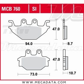 Plaquettes de frein Avant ~ TRW Lucas MCB 760 SI 