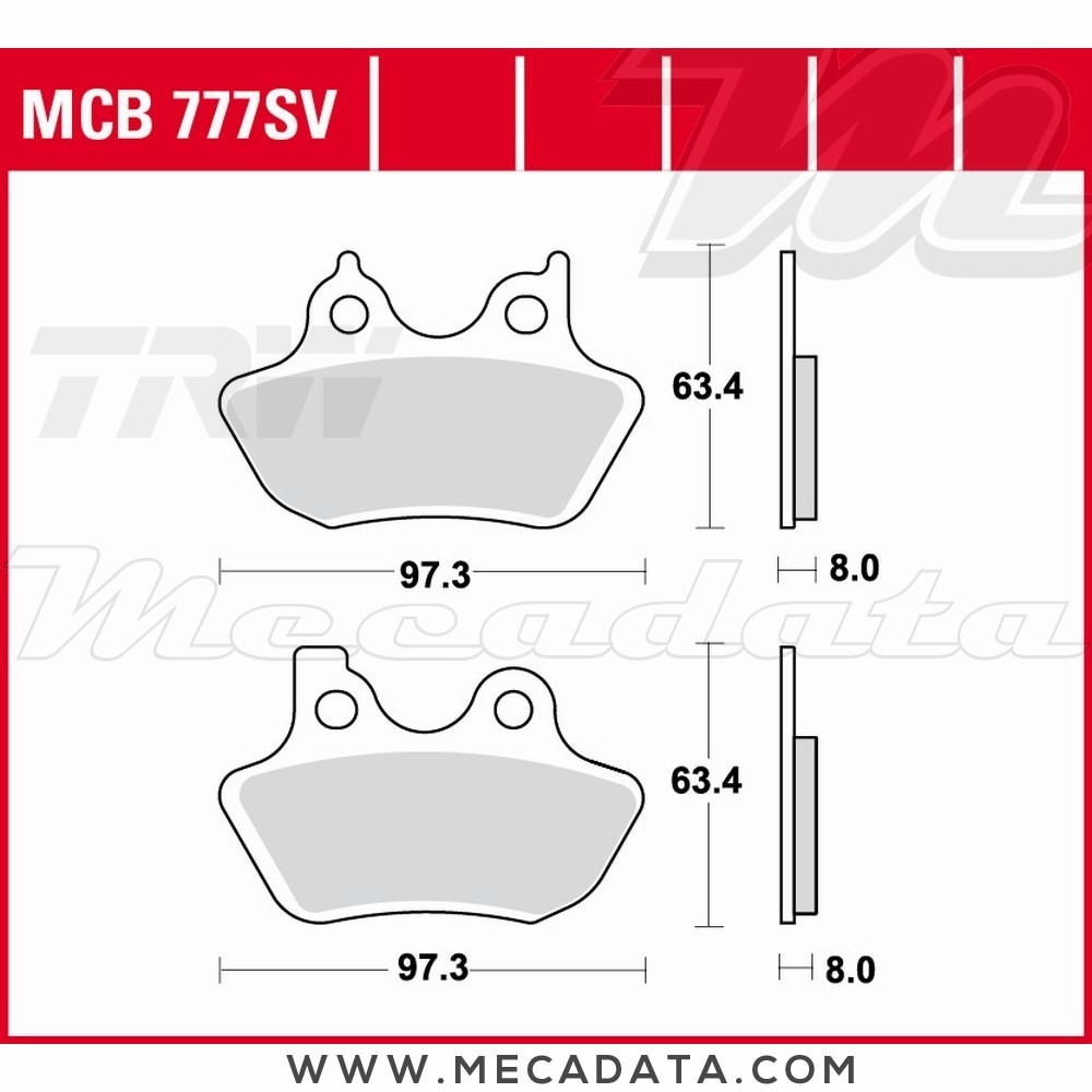 Plaquettes de frein Avant ~ TRW Lucas MCB 777 SV 