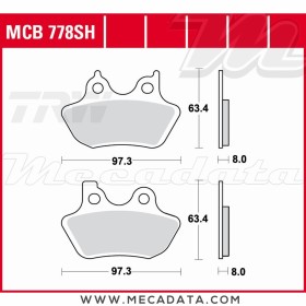Plaquettes de frein Arrière ~ TRW Lucas MCB 778 SH 