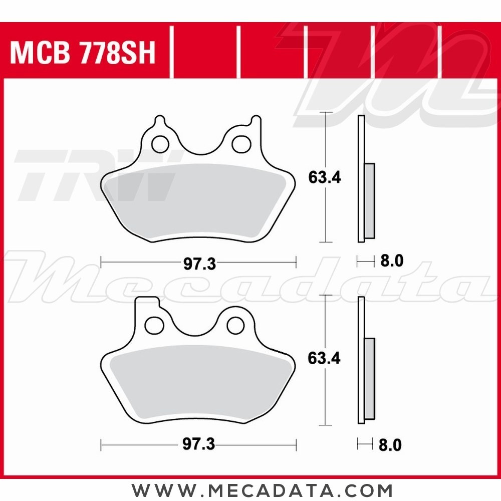 Plaquettes de frein Arrière ~ TRW Lucas MCB 778 SH 