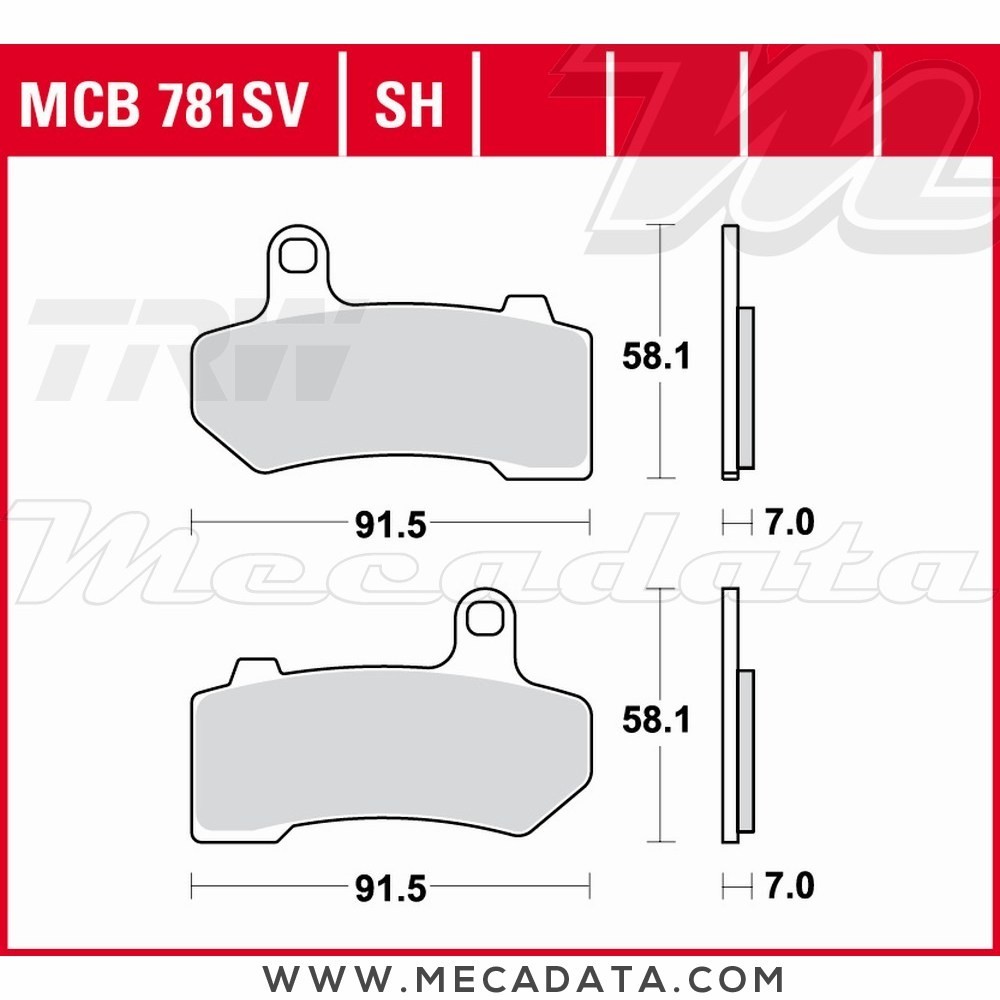 Plaquettes de frein Avant ~ TRW Lucas MCB 781 SV 