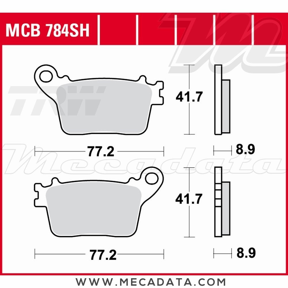 Plaquettes de frein Arrière ~ TRW Lucas MCB 784 SH 