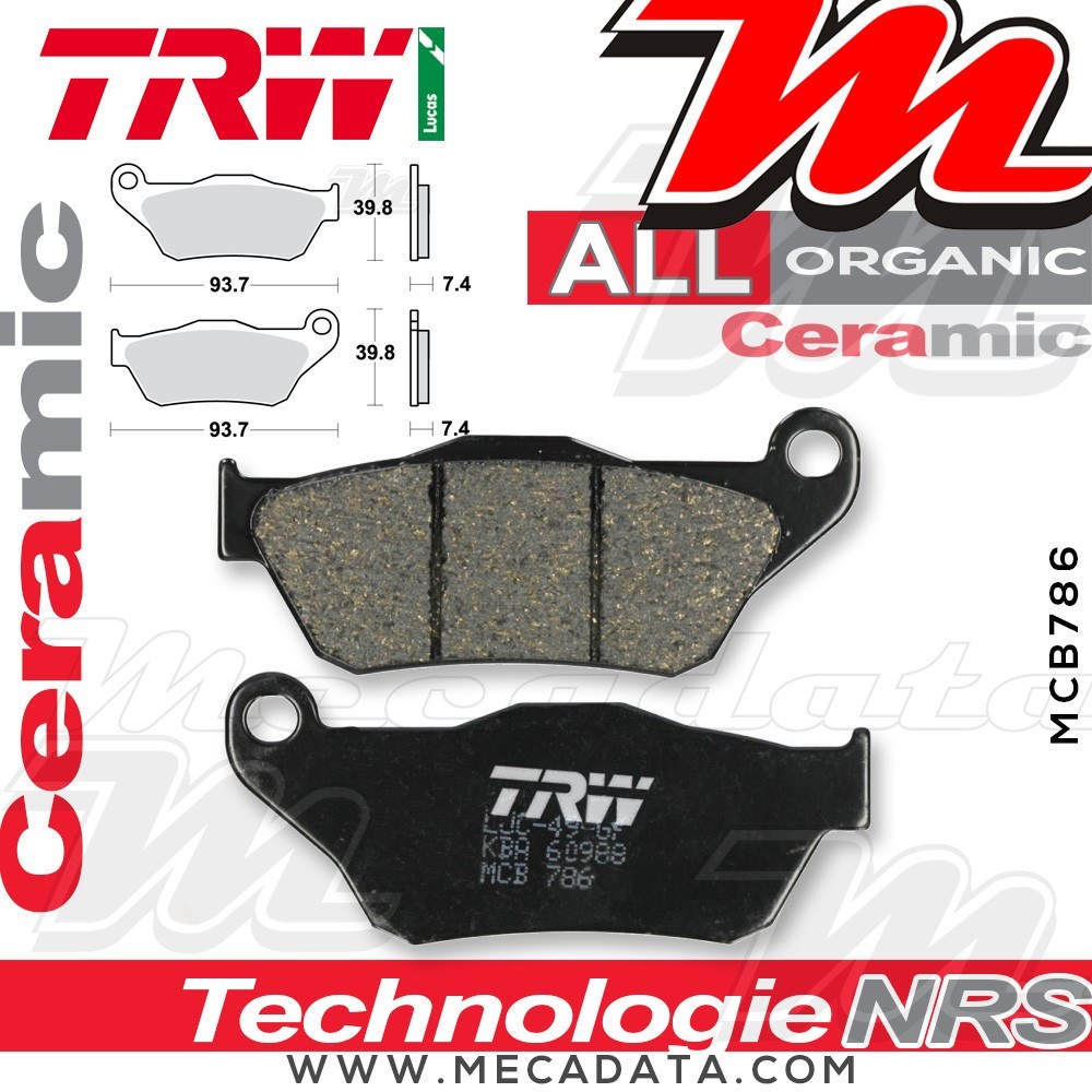 Plaquettes de frein Avant ~ TRW Lucas MCB 786 